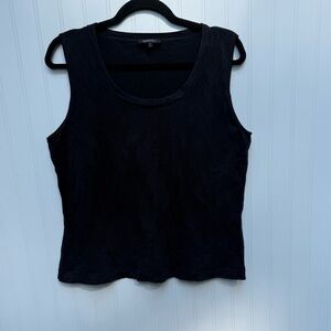 Lafayette 148 New York Classic Black Tank Top silk blend large